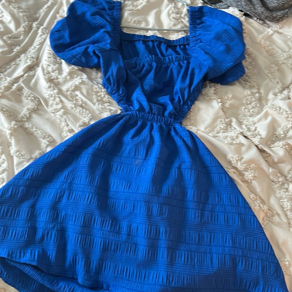 SHEIN open back square neck short sleeve summer dress
